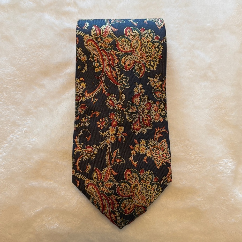 Liberty of London Silk Navy Paisley Tie
